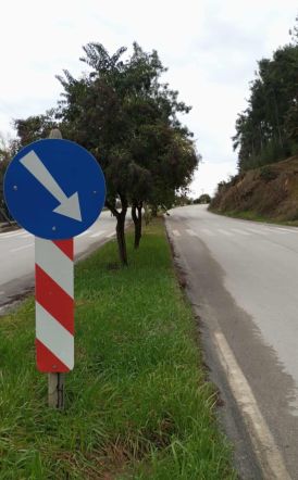 Καλώδια και αναμονές περιμένουν να τοποθετηθούν φωτιστικά στον δρόμο κάτω από το Άλσος Παπάγου