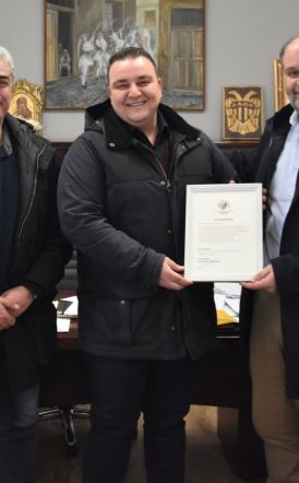 Επίσκεψη του Προέδρου του Συλλόγου Πολυτέκνων με Τρία Παιδιά Ημαθίας στον Δήμαρχο Νάουσας