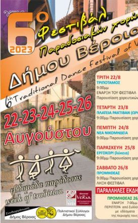 Με συμμετοχές από την Ελλάδα και το εξωτερικό η «Ανοιχτή γιορτή» του 6ου Φεστιβάλ Παραδοσιακών Χορών του Δήμου Βέροιας