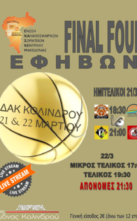 ΕΚΑΣΚΕΜ: Στον Κολινδρό το Final Four του πρωταθλήματος Εφήβων