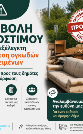 Επιβολή προστίμου για ανεξέλεγκτη απόθεση ογκωδών αντικειμένων  – Έκκληση του δήμου Νάουσας προς τους δημότες για συμμόρφωση