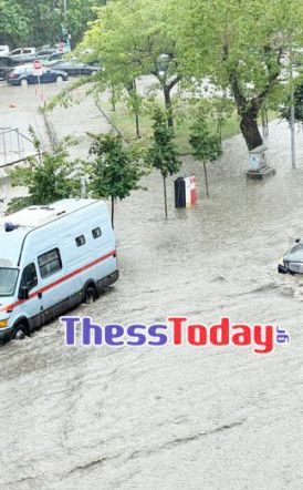 «Βενετία» χθες η Θεσσαλονίκη λόγω σφοδρής νεροποντής!