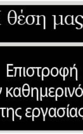 Επιστροφή στην καθημερινότητα της εργασίας