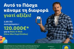 Η Lidl Ελλάς ενισχύει το Make-A-Wish (Κάνε-Μια-Ευχή Ελλάδος) με 120.000€ μέσω της πασχαλινής της ενέργειας