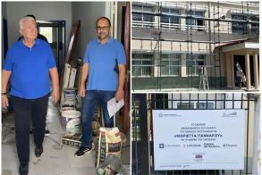 Επιτόπια παρακολούθηση  της προόδου των έργων στα σχολεία από τον Δήμαρχο Παναγιώτη Γκυρίνη, στο πλαίσιο του προγράμματος “Μαριέττα Γιαννάκου”
