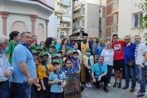 Αρτοκλασία τελέστηκε με συμμετοχή Προσκόπων και συμπολιτών στον ναΐσκο των Αγίων Κωνσταντίνου και Ελένης