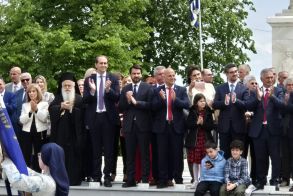 Ο Τάσος Μπαρτζώκας στις εκδηλώσεις μνήμης για την 203η Επέτειο του Ολοκαυτώματος της Νάουσας