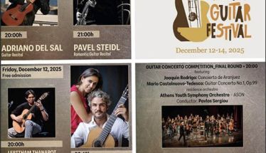 12, 13 και 14 Δεκεμβρίου 2025 18ο Διεθνές Φεστιβάλ Κιθάρας Βέροιας, σε Χώρο Τεχνών και Στέγη -Ρεσιτάλ από τον θρύλο της κλασικής κιθάρας Pavel Steidl, τον βραβευμένο  Adriano Del Sal και τους δημοφιλείς Duo Melis