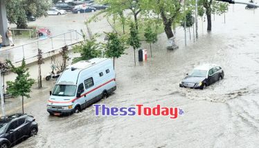 «Βενετία» χθες η Θεσσαλονίκη λόγω σφοδρής νεροποντής!