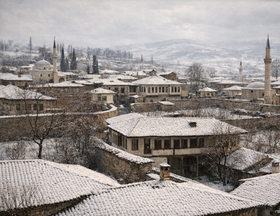 ΜεΜιαΜατια Σπάνια φωτογραφία της πόλης καλυμμένης από χιόνι κατά τη διάρκεια του Α΄ Παγκοσμίου Πολέμου (1916-1917)
