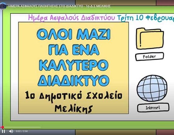 1ο Δημοτικό Σχολείο Μελίκης: Δράσεις για την Ημέρα Ασφαλούς Πλοήγησης στο Διαδίκτυο 