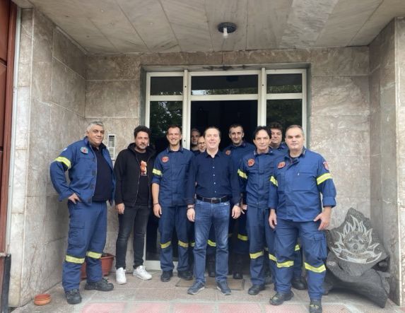 Επίσκεψη Νικόλα Καρανικόλα στην Πυροσβεστική Υπηρεσία Νάουσας