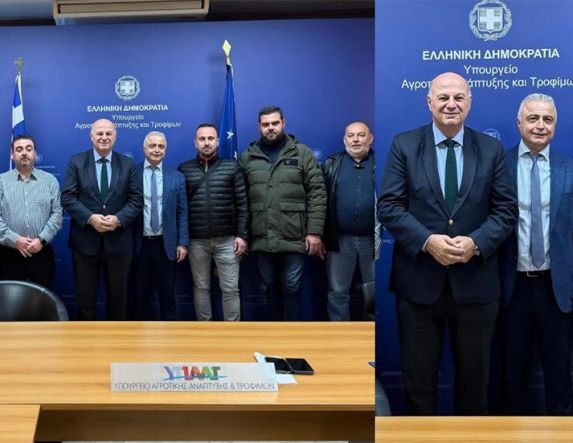 Συνάντηση εργασίας με τον Υπουργό Αγροτικής Ανάπτυξης Κώστα Τσιάρα είχαν εκπρόσωποι του αγροτικού κόσμου, παρουσία του Λ. Τσαβδαρίδη