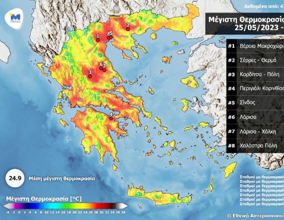 Έσπασε το φράγμα  των 30 βαθμών  το Μακροχώρι Βέροιας  την Πέμπτη!