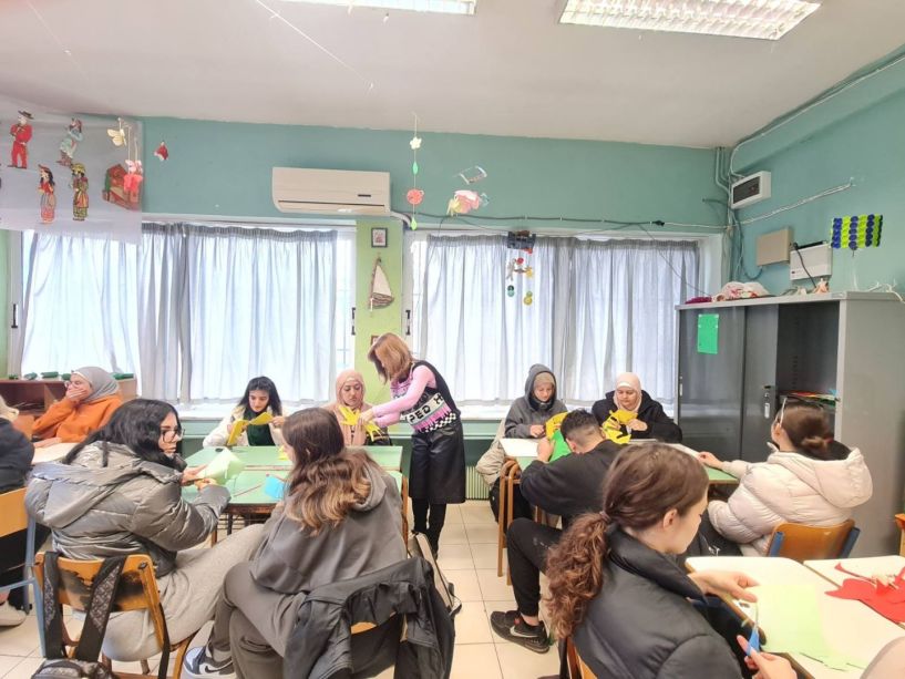 Βιωματικό εργαστήριο της τάξης υποδοχής ΖΕΠ προσφύγων  του 5ου ΓΕΛ Βέροιας,  με το 1ο ΕΠΑΛ Βέροιας