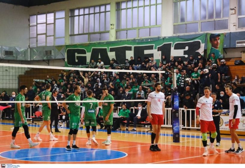 Volley League. Φίλιππος Βέροιας Παναθηναϊκός 0-3. Επεισόδια από οπαδούς του ΠΑΟ πριν τον αγώνα 