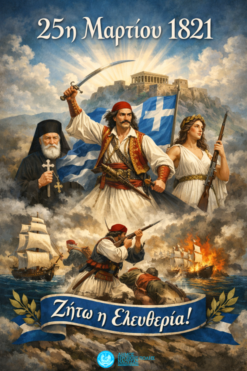 Πρόγραμμα εορτασμού της 25ης Μαρτίου  2026 στον Δήμο Νάουσας