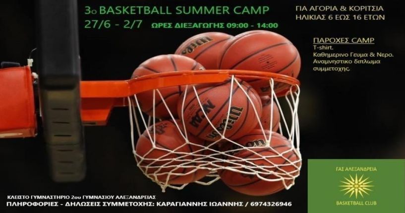  ΓΑΣ Αλεξάνδρειας Basketball camp 2022.