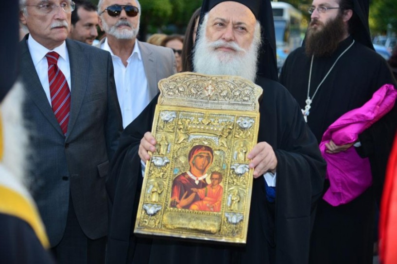 Αντίγραφο της εικόνας της Παναγίας Σουμελά στη Χαριέσσα
