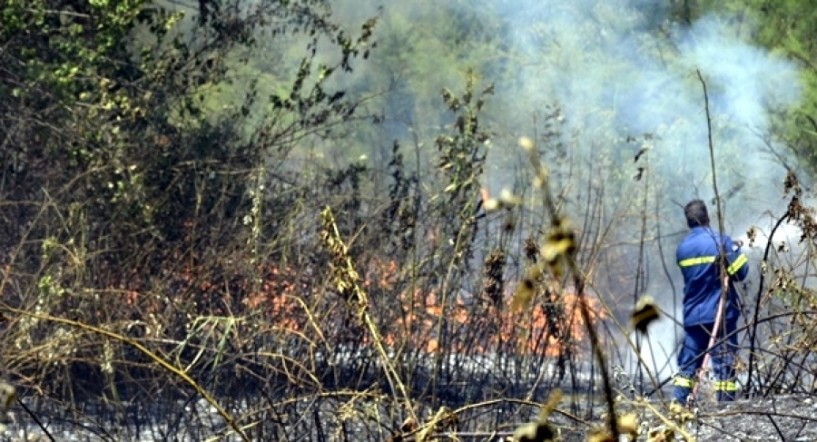 Φωτιά κατακαίει χορτολιβαδικές εκτάσεις στην περιοχή Αγίας Κυριακής Λουτρού