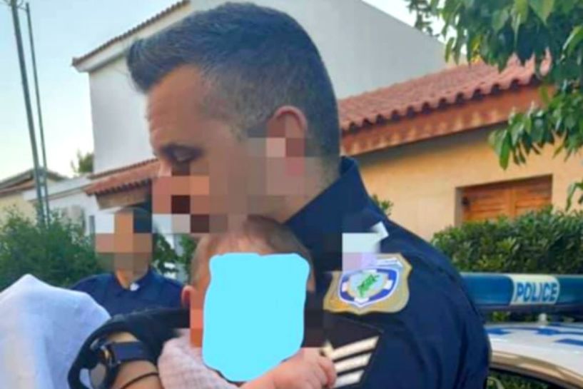 Έγκλημα στα Γλυκά Νερά: Η τρυφερή εικόνα αστυνομικού με το μωρό της Καρολάιν