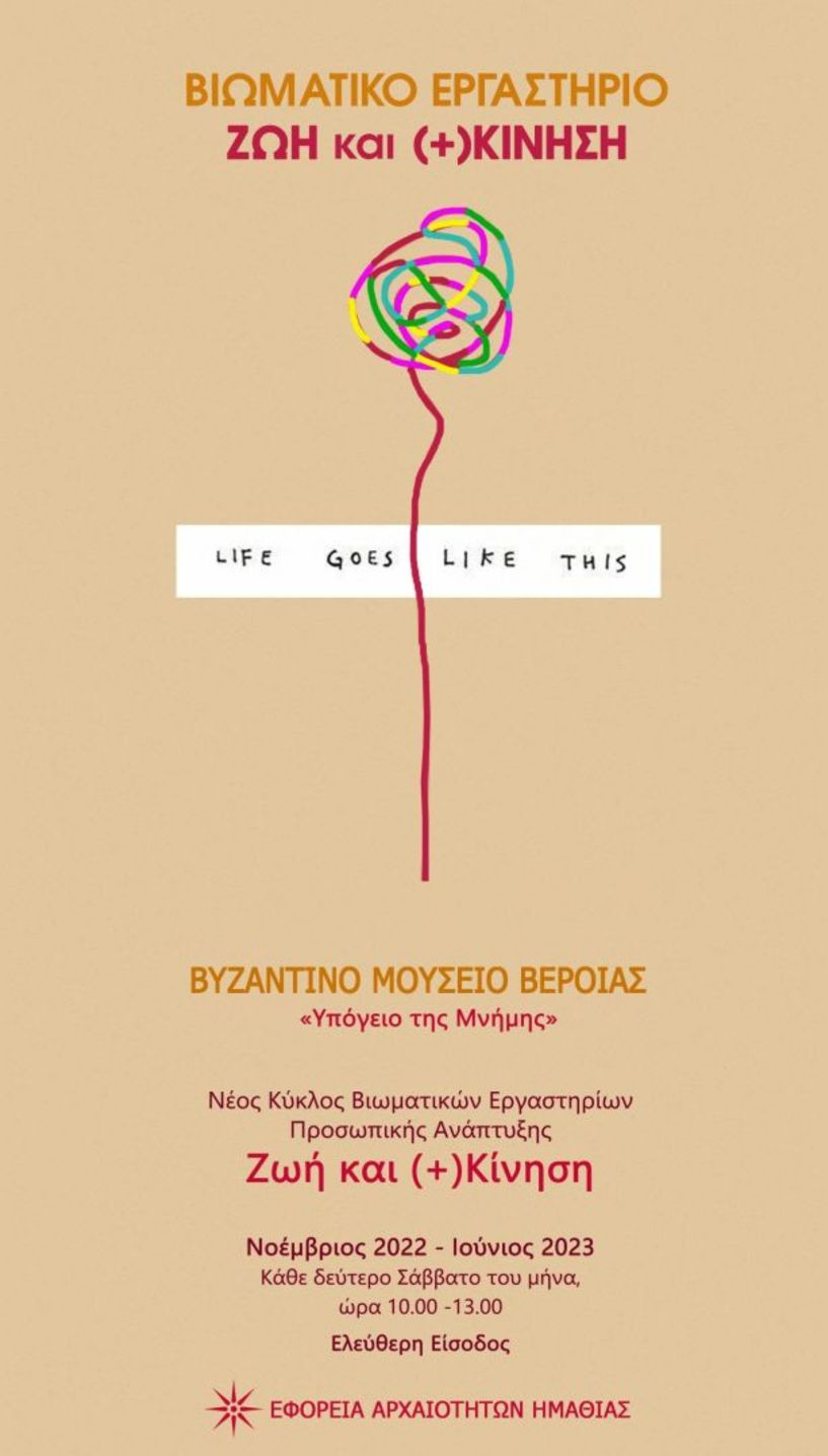 Νέος Κύκλος Βιωματικών Εργαστηρίων Προσωπικής Ανάπτυξης στο Βυζαντινό Μουσείο Βέροιας - Το πρόγραμμα