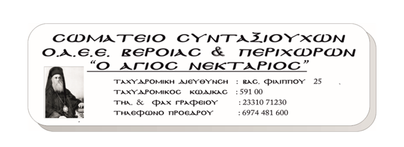 Το νέο Διοικητικό Συμβούλιο του Σωματείου Συνταξιούχων του ΟΑΕΕ Βέροιας και Περιχώρων