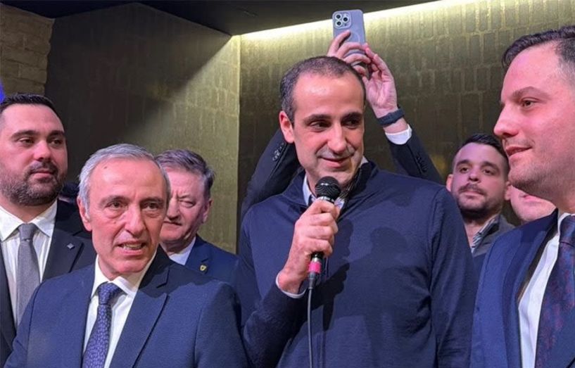 Ο Γρηγόρης Δημητριάδης στην κοπή πίτας της ΝΔ Θεσσαλονίκης