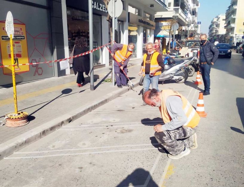 Τελικά κίτρινες διαγραμμίσεις στους χώρους στάθμευσης δικύκλων στο κέντρο της Βέροιας