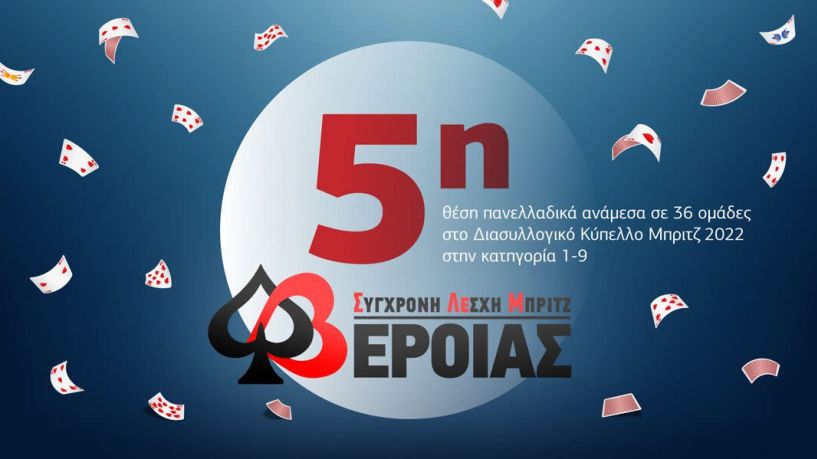 Διασυλλογικό Κύπελλο Ομάδων Μπριτζ - Την 5η θέση κατέκτησε ο Όμιλος Βέροιας ΣΛΕΜΒ