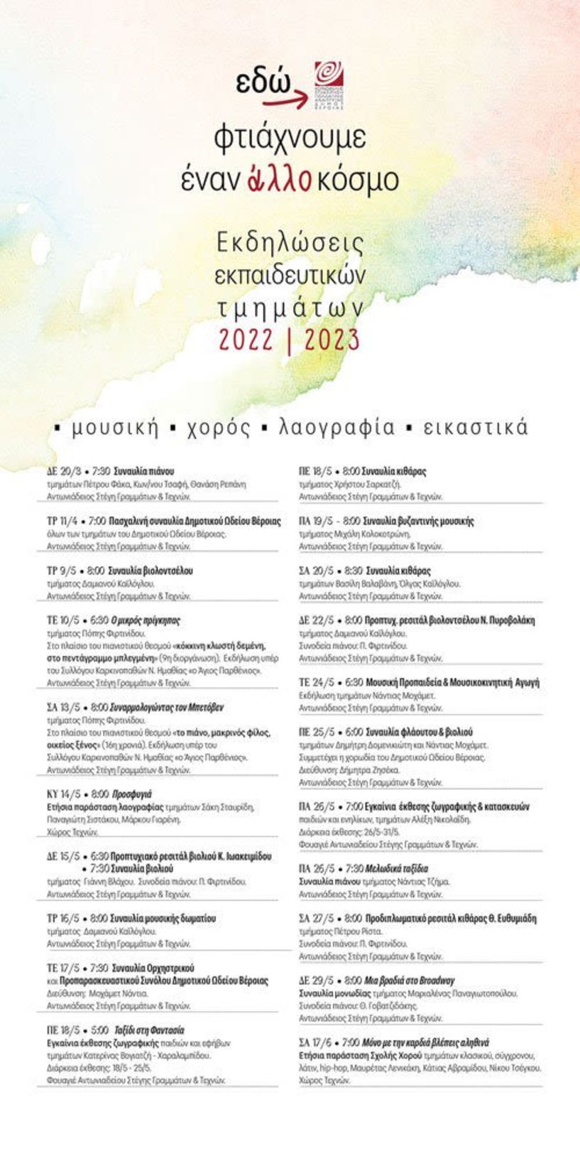 Μαθητικές εκδηλώσεις ΚΕΠΑ Δήμου Βέροιας 2022-2023
