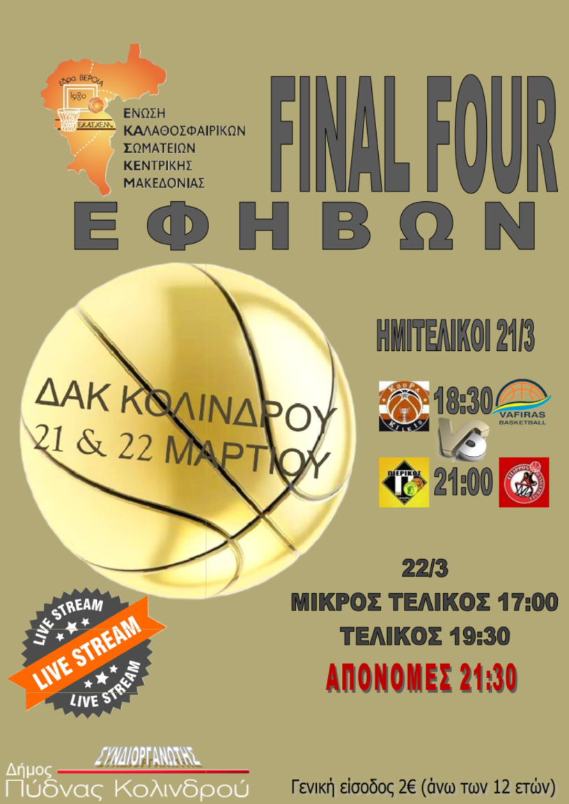 ΕΚΑΣΚΕΜ: Στον Κολινδρό το Final Four του πρωταθλήματος Εφήβων