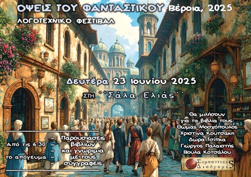 Την Δευτέρα 23 Ιουνίου Λογοτεχνικό Φεστιβάλ «Όψεις  του Φανταστικού 2025» στη Βέροια 