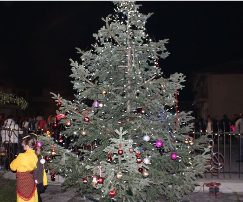Πλήθος κόσμου στο άναμμα του Χριστουγεννιάτικου δέντρου στο Διαβατό