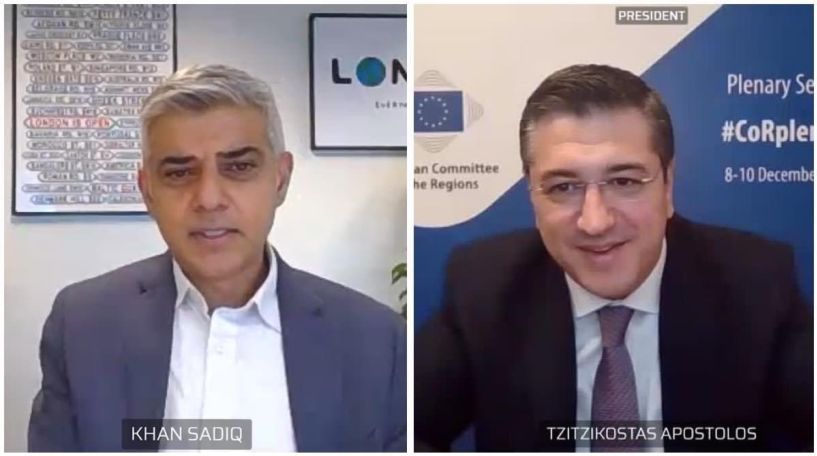 Τηλεδιάσκεψη του Απ. Τζιτζικώστα με τον Δήμαρχο του Λονδίνου Sadiq Khan: «Περιφέρειες και Δήμοι ΕΕ και Ηνωμένου Βασιλείου ενωμένοι παρά το Brexit»