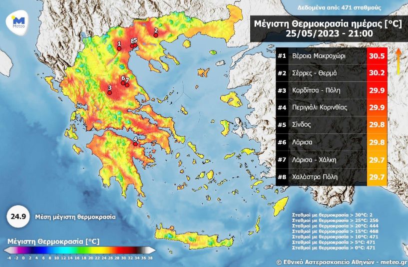 Έσπασε το φράγμα  των 30 βαθμών  το Μακροχώρι Βέροιας  την Πέμπτη!