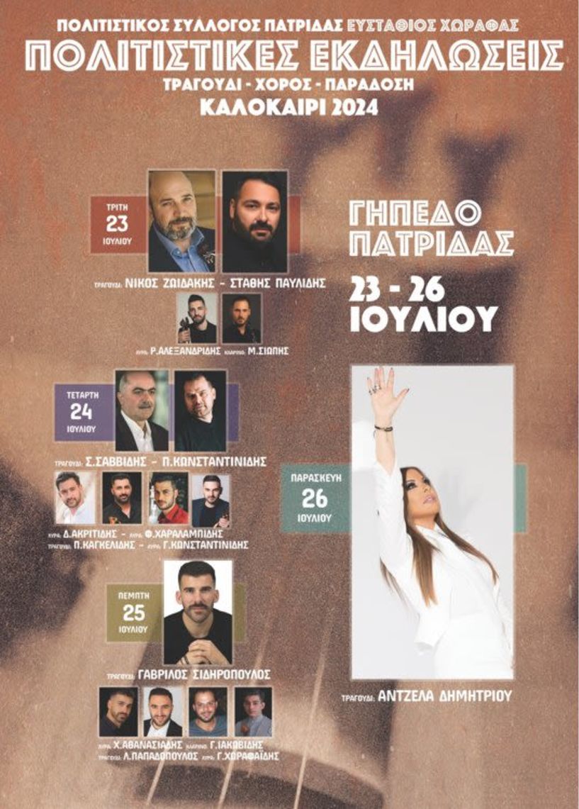 Αναβλήθηκαν χθες ποντιακή βραδιά στην Πατρίδα και ο «Πλούτος» στη Μίεζα, λόγω βροχής